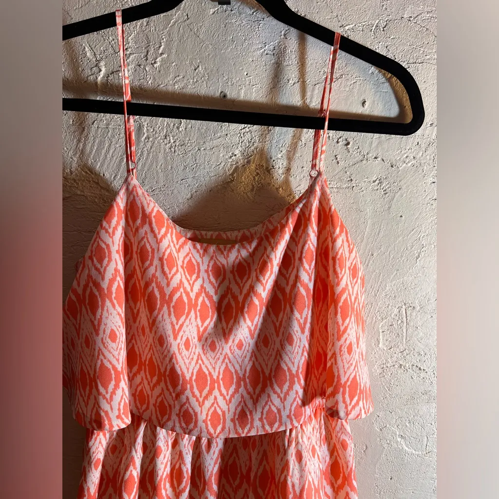 Takara Vibrant Orange Geometric Maxi Dress - Image 2