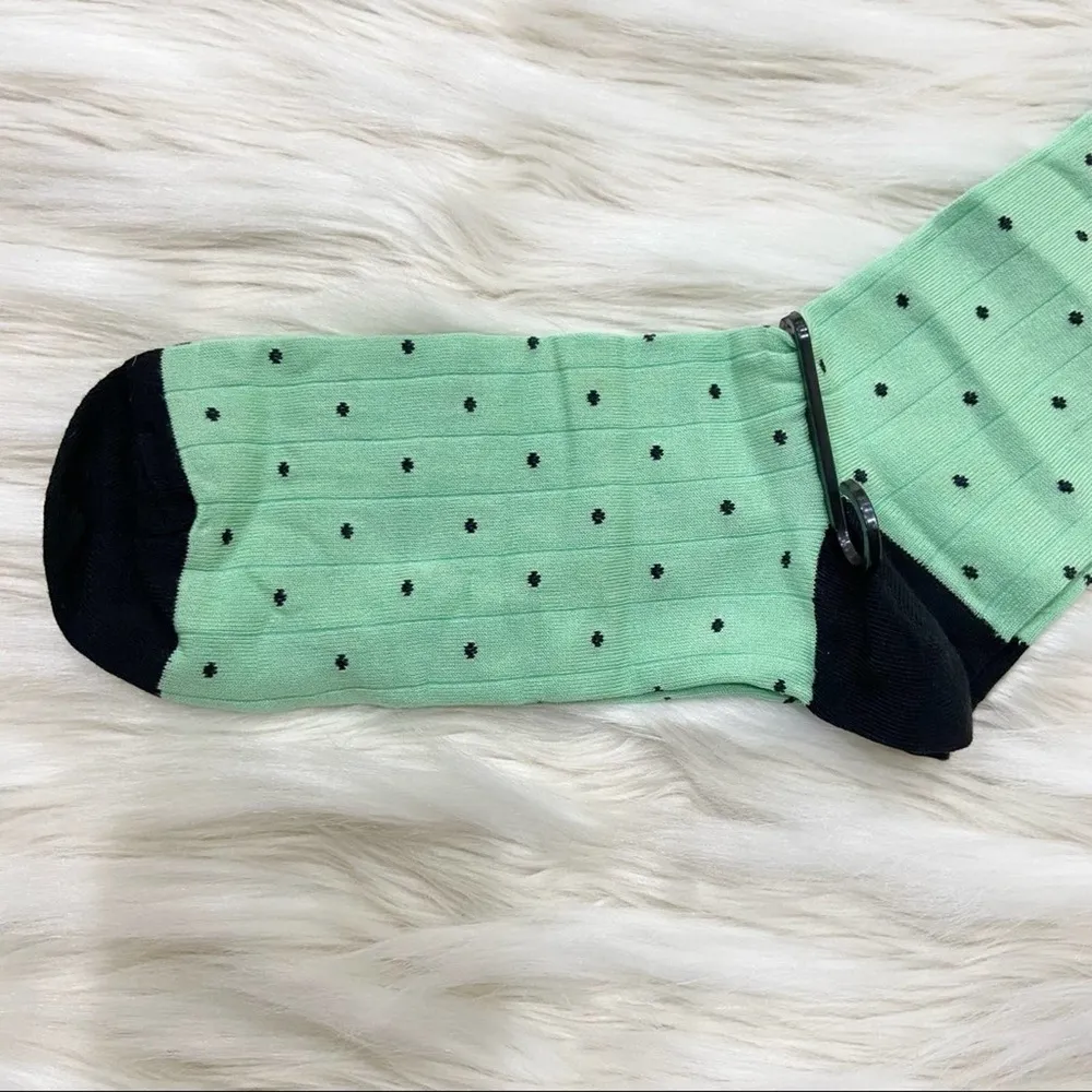 Soxfords Green Black Choco Chip Mints Polka Dot Over the Calf Long Socks - Image 48