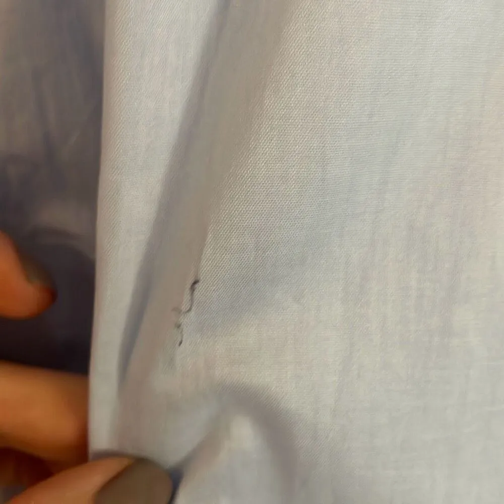 H&M NWT blue cotton poplin wrap skirt shirt dress small - Image 9