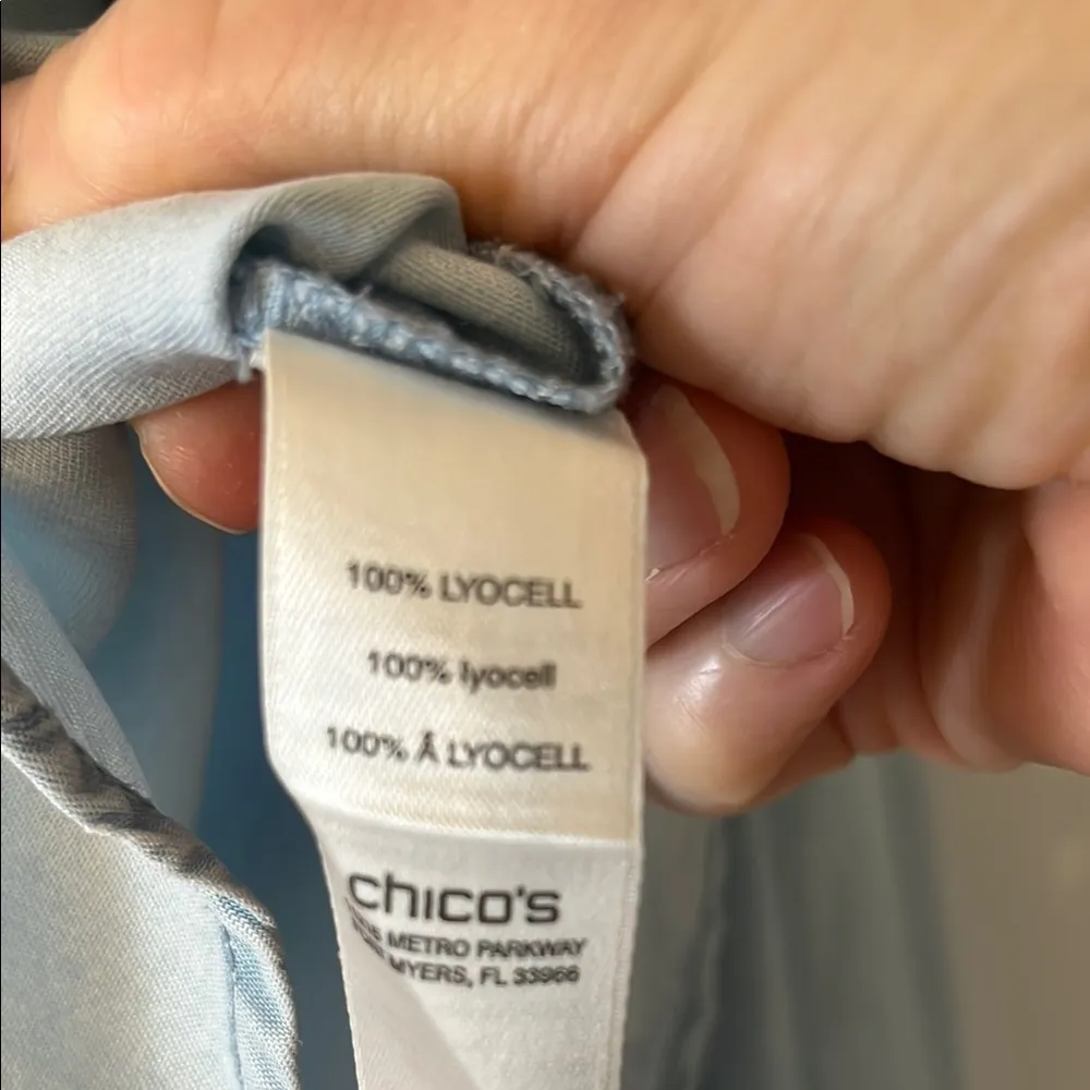 Chico's Blue Button Down Shirt Lightweight Relaxed Fit - Image 8