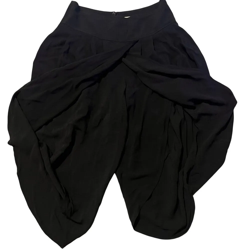 Anthropologie Elevenses Black Slit Leg Gaucho Capri Pants. Viscose/Rayon Size 8 - Image 7