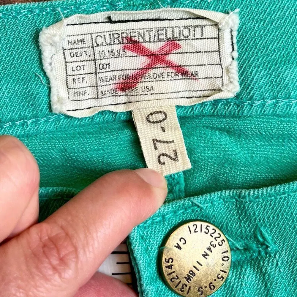 Current/Elliott Green Cuffed Cropped Stretch Jeans 27 - Image 5