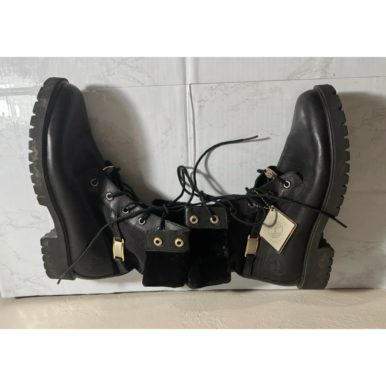 VTG Timberland Womens Sz 7M Premium Fold IN Winter 84316 Boots Grunge Streetware - Image 4