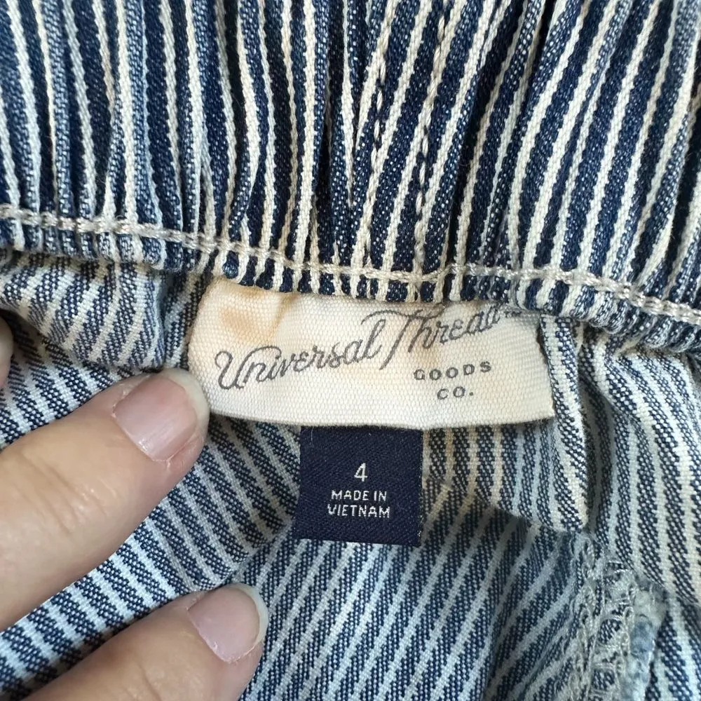 NWT Universal Thread Paper Bag Waist Striped Denim Wide Leg Jeans - size 4 - Image 8