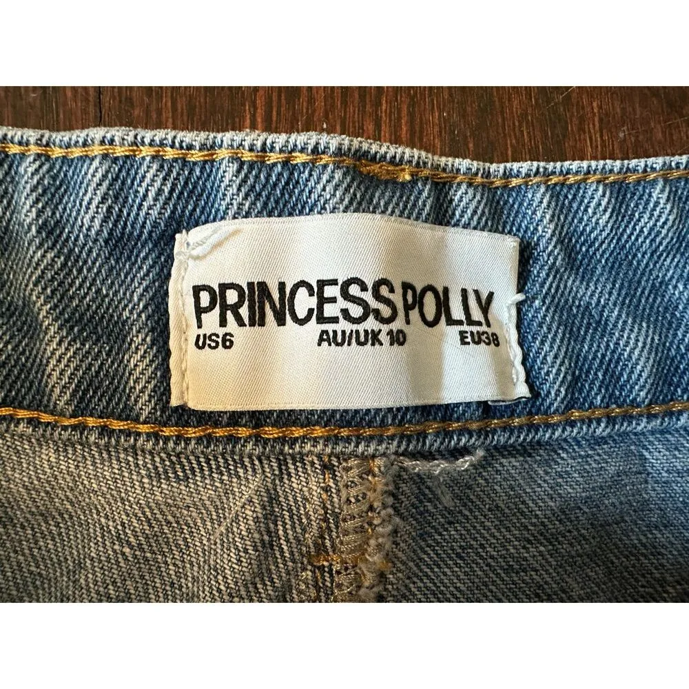 Princess Polly Childers Denim Mini Skirt Mid Wash Size 6 NWT - Image 5