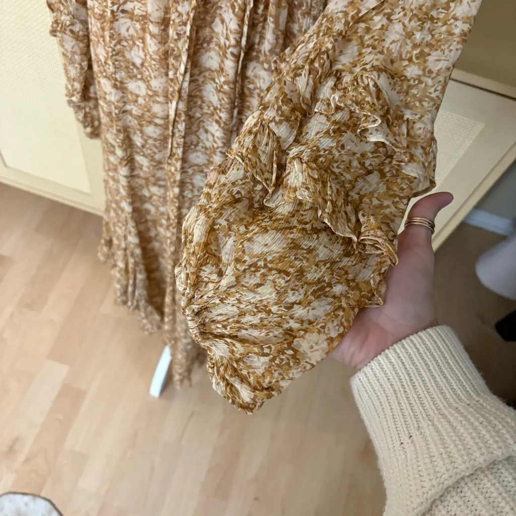 SHONA JOY Julia Balloon Sleeve Godet Midi Dress Size 6 - Image 5