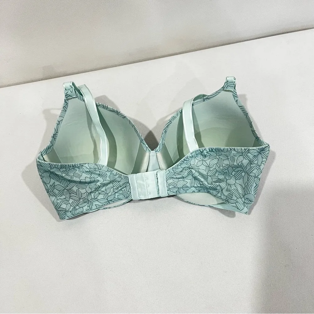 Warner's Bra Mint Green Floral Size 38D Full - Image 4