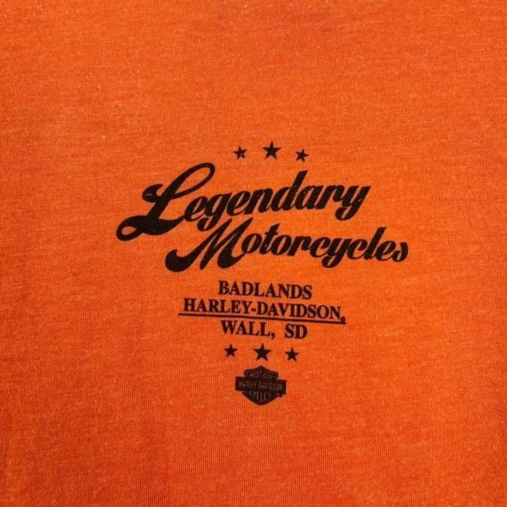 Harley Davidson women’s orange large spell out‎ Jewel encrusted t - Image 5