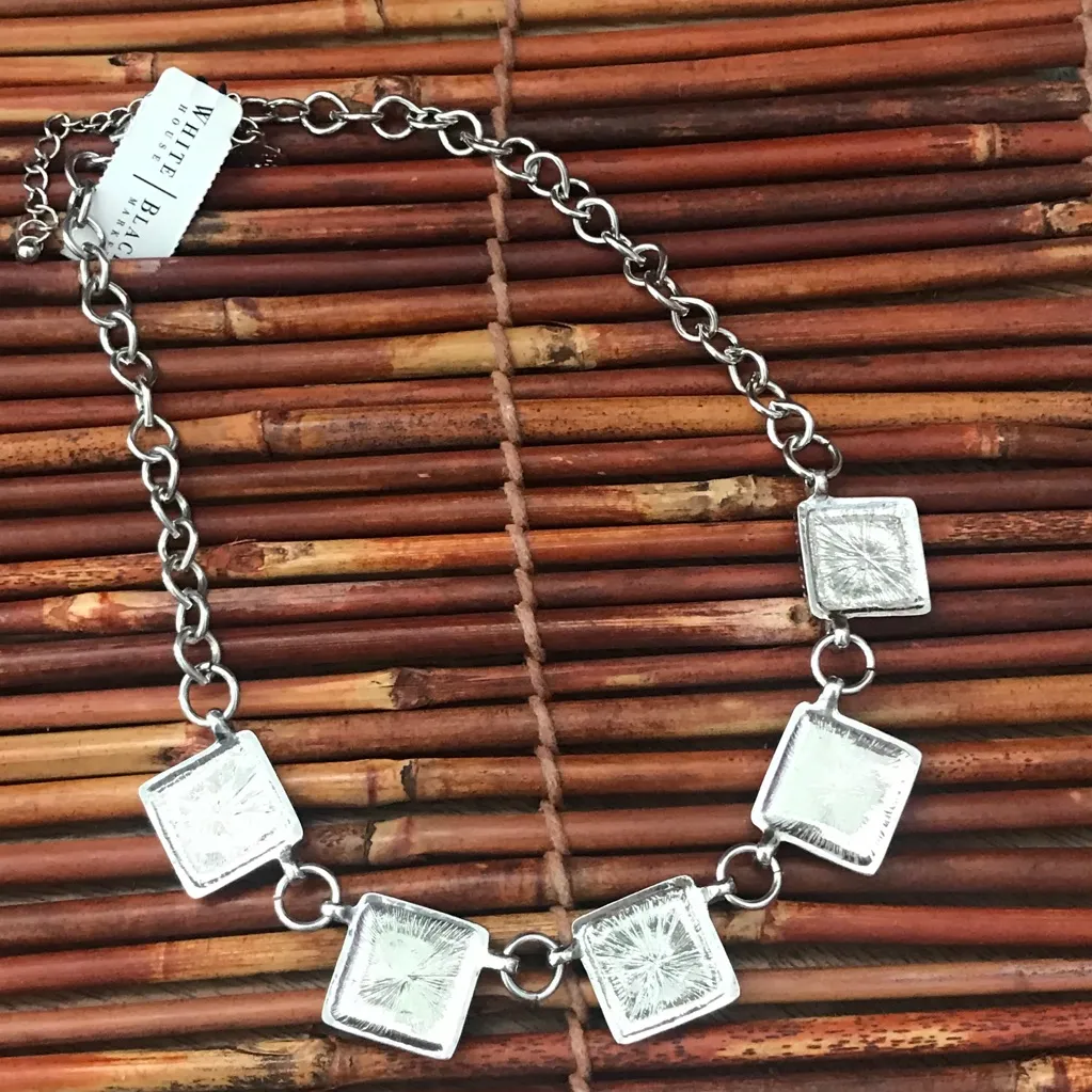 White House Black Market Silver Tone Necklace NWT - Image 6