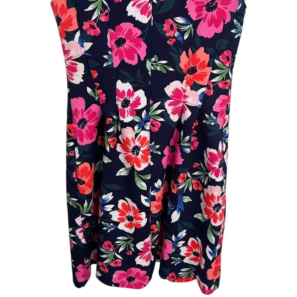 Vince Camuto Summer Floral Print Scuba Dress Garden Party Wedding Guest Size 8 - Image 7