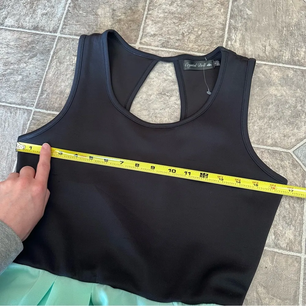 NWOT Crystal Doll Junior Dress Black/Mint Green Striped Easter, Spring, Summer - Image 5