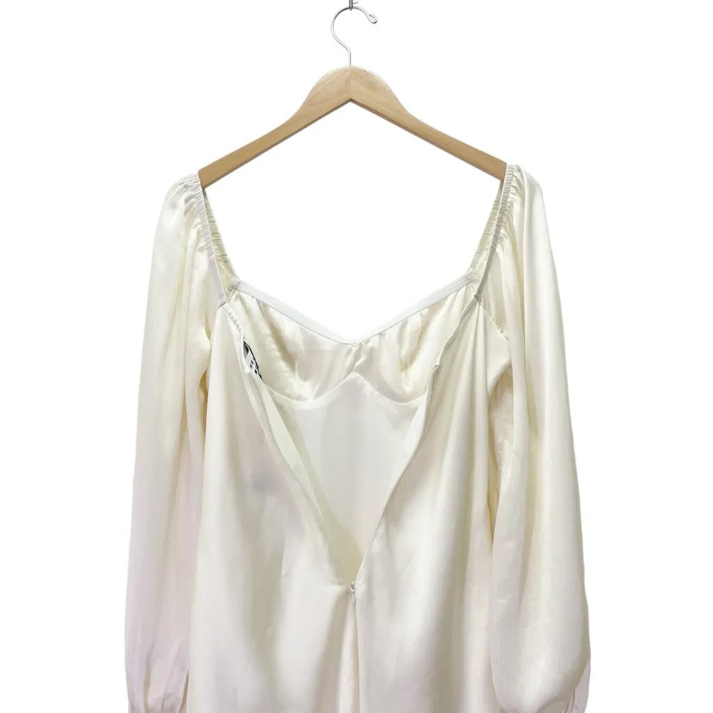 NWT Hello Molly Lava Lamp Satin Mini Dress Champagne Long Sleeve Size Large US 8 - Image 10