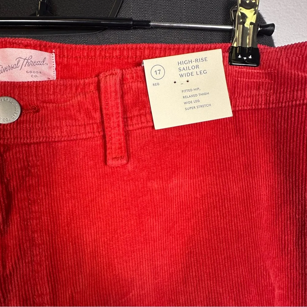 Universal Thread |  Women Bright Red Corduroy Pants - Image 2