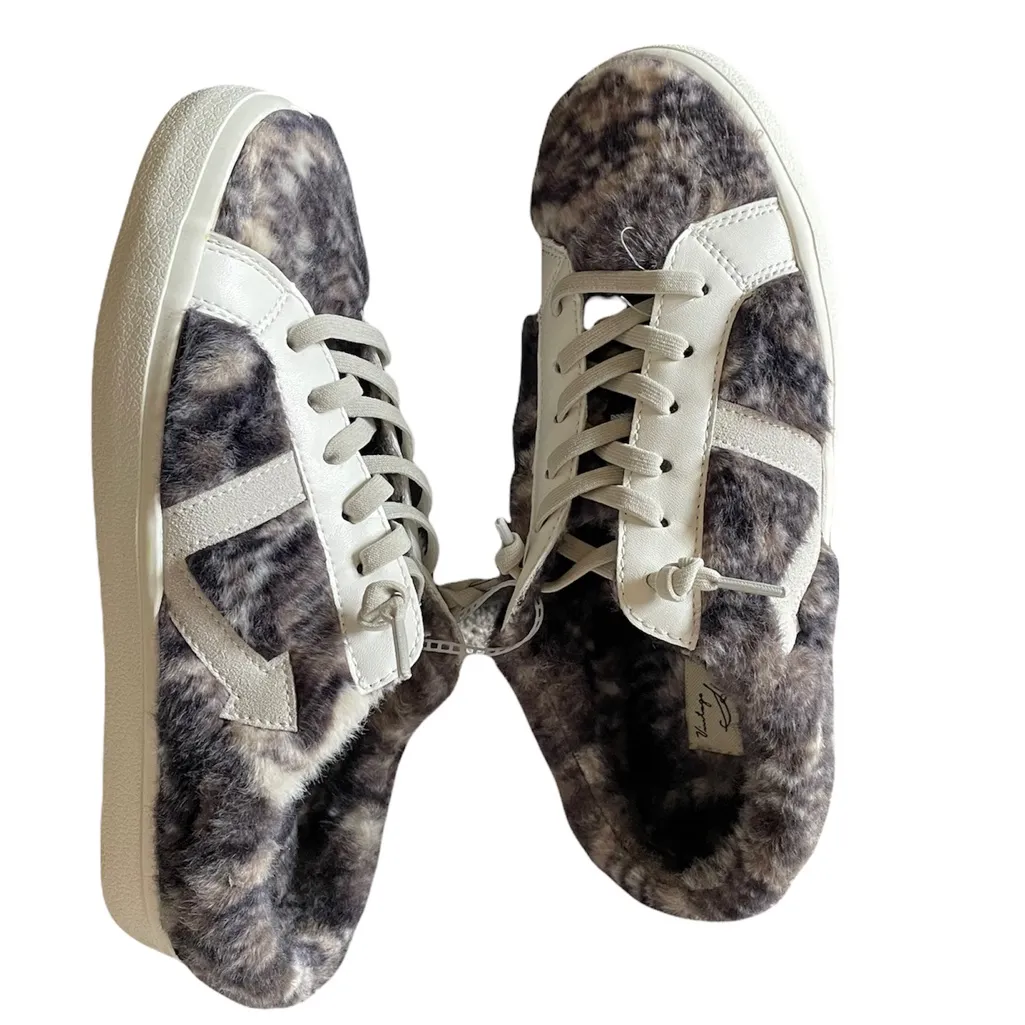 NWT Vintage Havana X Nordstrom Slip On Mix Snake Fur Print Low Sneakers Gray Size 7.5 - Image 3