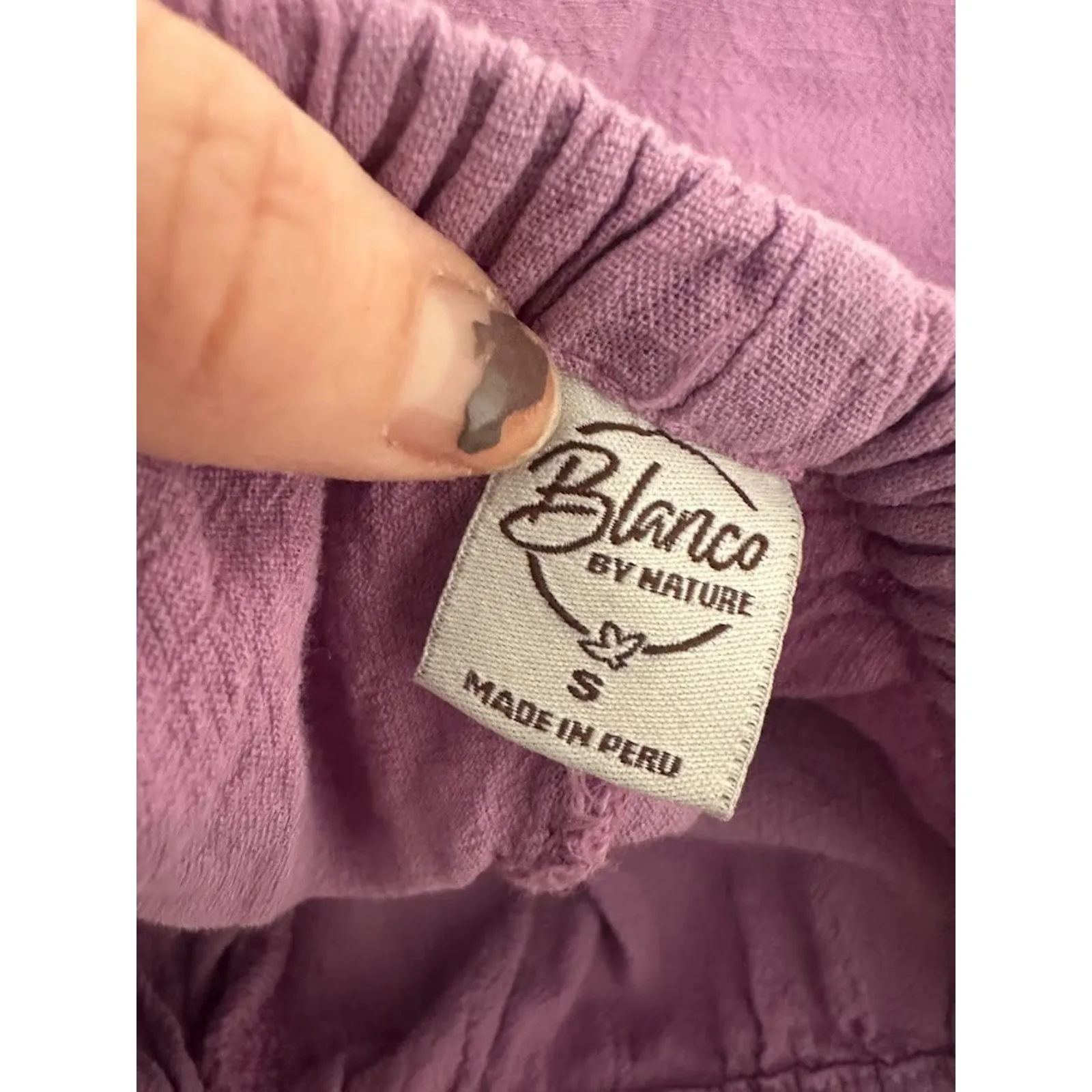 Blanco By Nature Pants Womens Size Small Purple Elastic West Slash Pockets Beach - Image 5