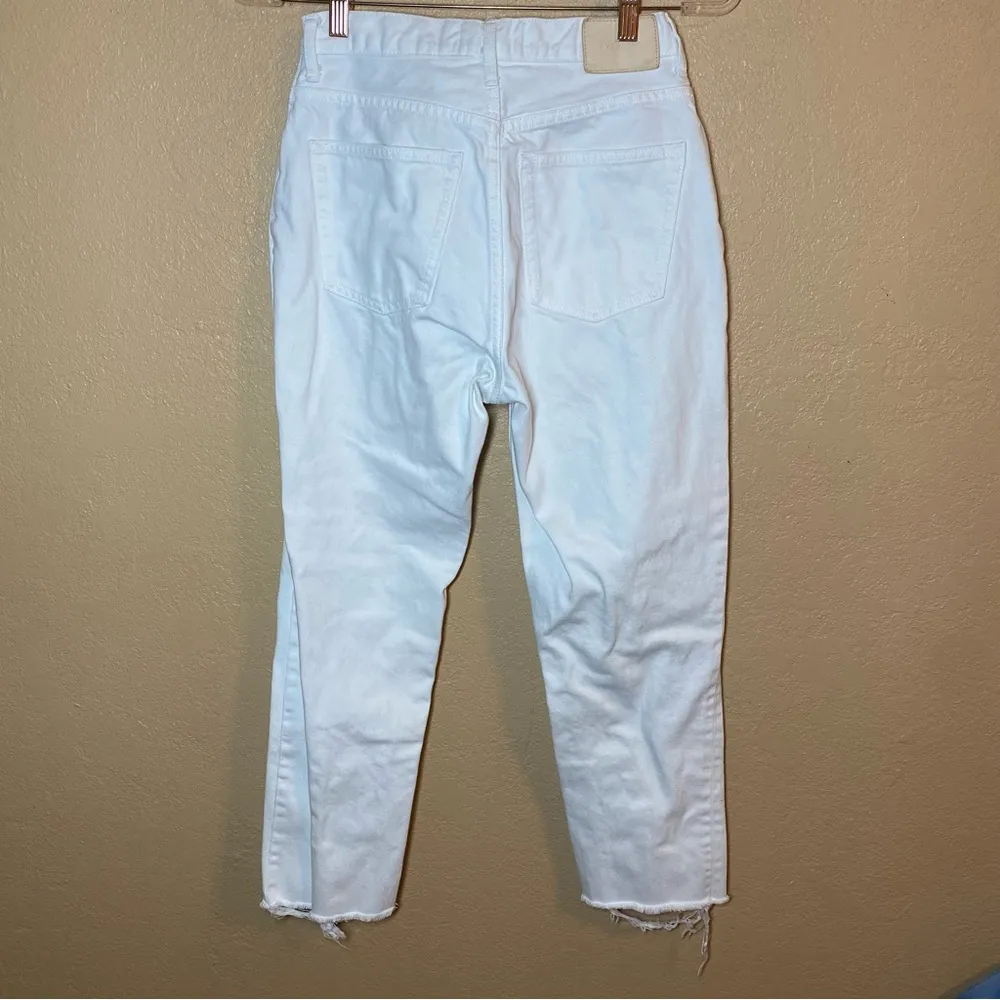 Everlane The Cheeky Jean 26 Crop White raw hem - Image 2