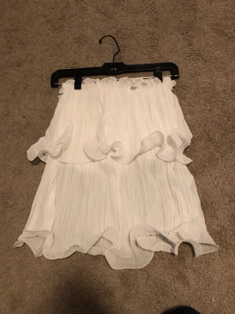 American Threads White Flowy Tube Top - Image 2