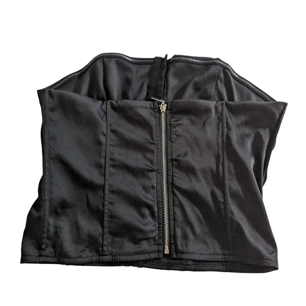 Superdown Black Satin Corset Top Size Small - Image 4