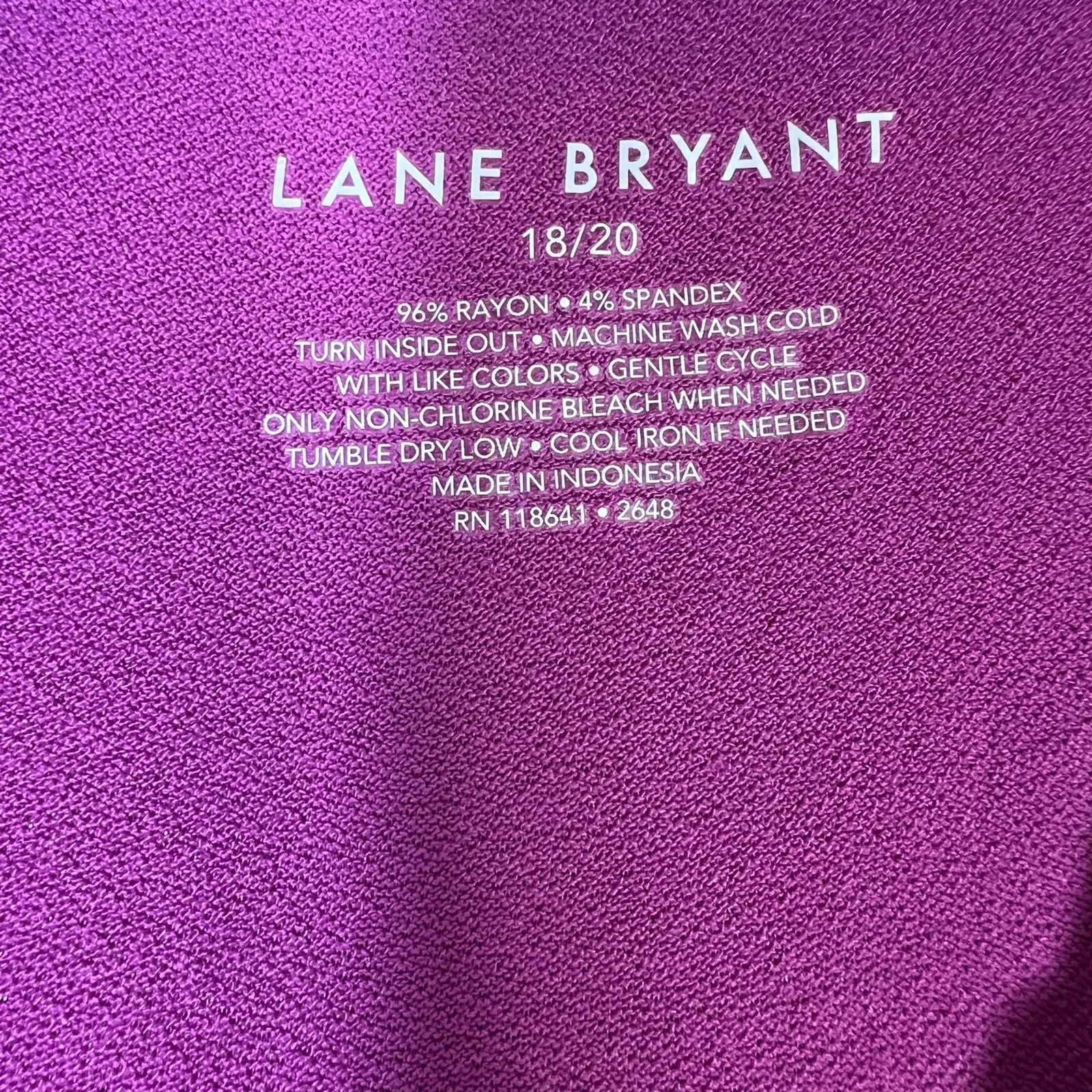 Lane Bryant Asymmetric Pleated Long Sleeve Top Size 18/20 Purple Minimalist Chic - Image 5