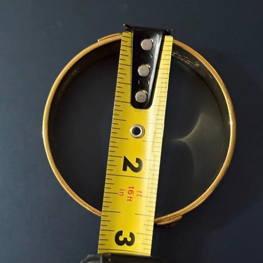 Coach Gold-Tone Purple Enamel Snake Print Bangle Bracelet Jewelry - Image 8