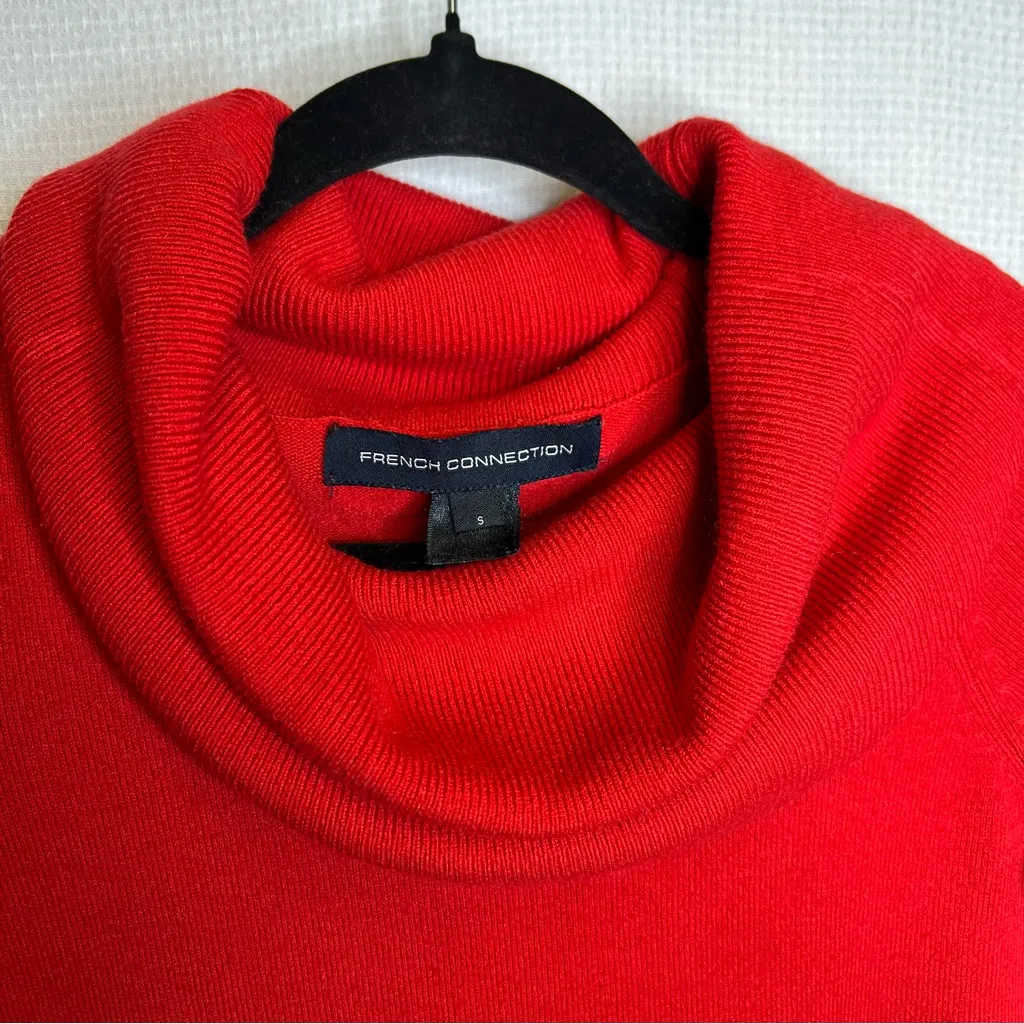 French Connection‎ | Small Red Turtleneck Sweater with 3/4 Sleeves - Image 2
