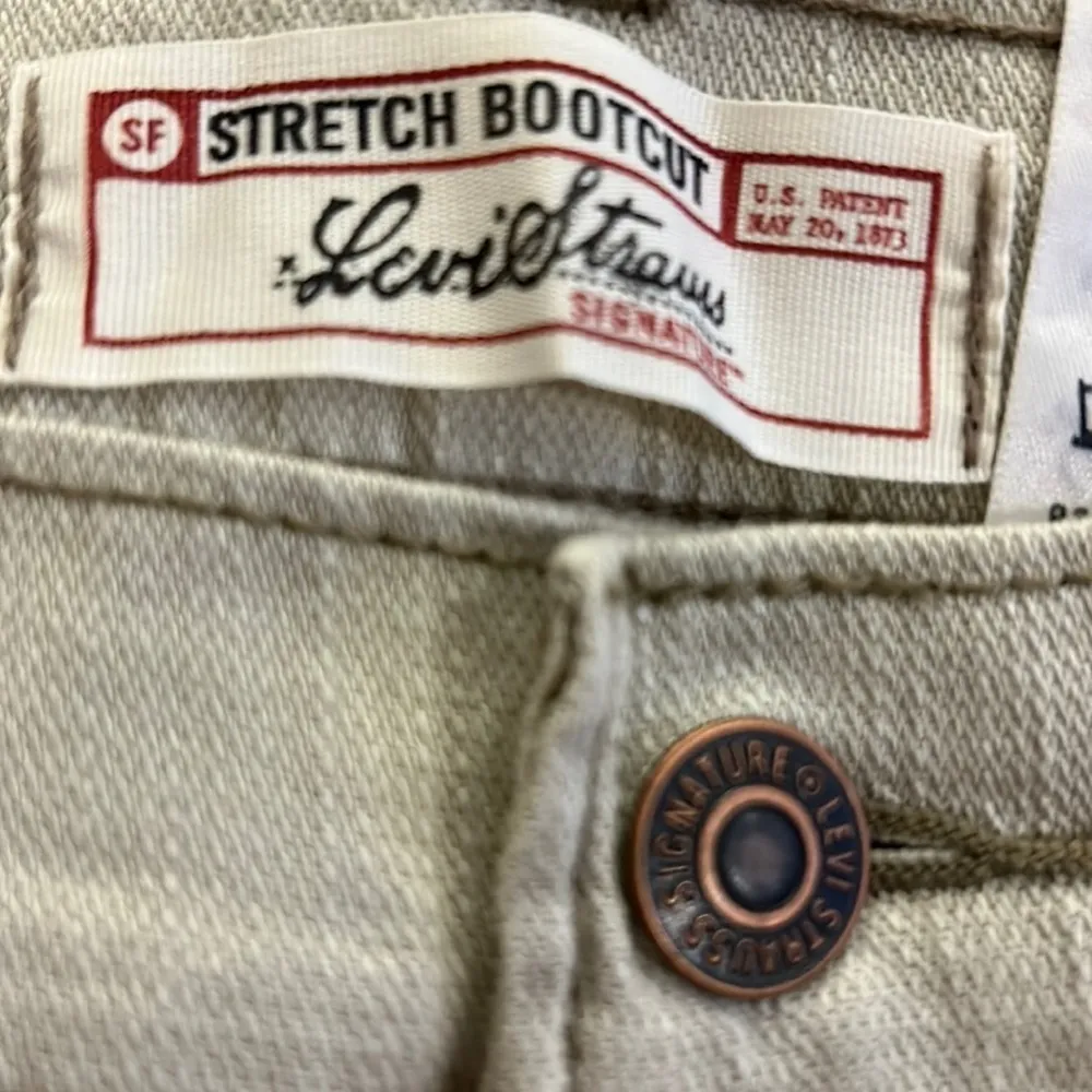 Levi's Strauss Signature Misses Size 14 Long Beige/Tan Denim Bootcut Jeans NWT Tan - Image 7