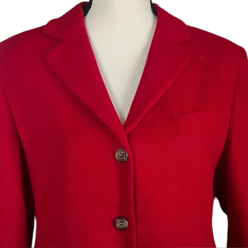 L.L.Bean Cashmere and Wool Red Button front Blazer. SZ. 10P. - Image 3