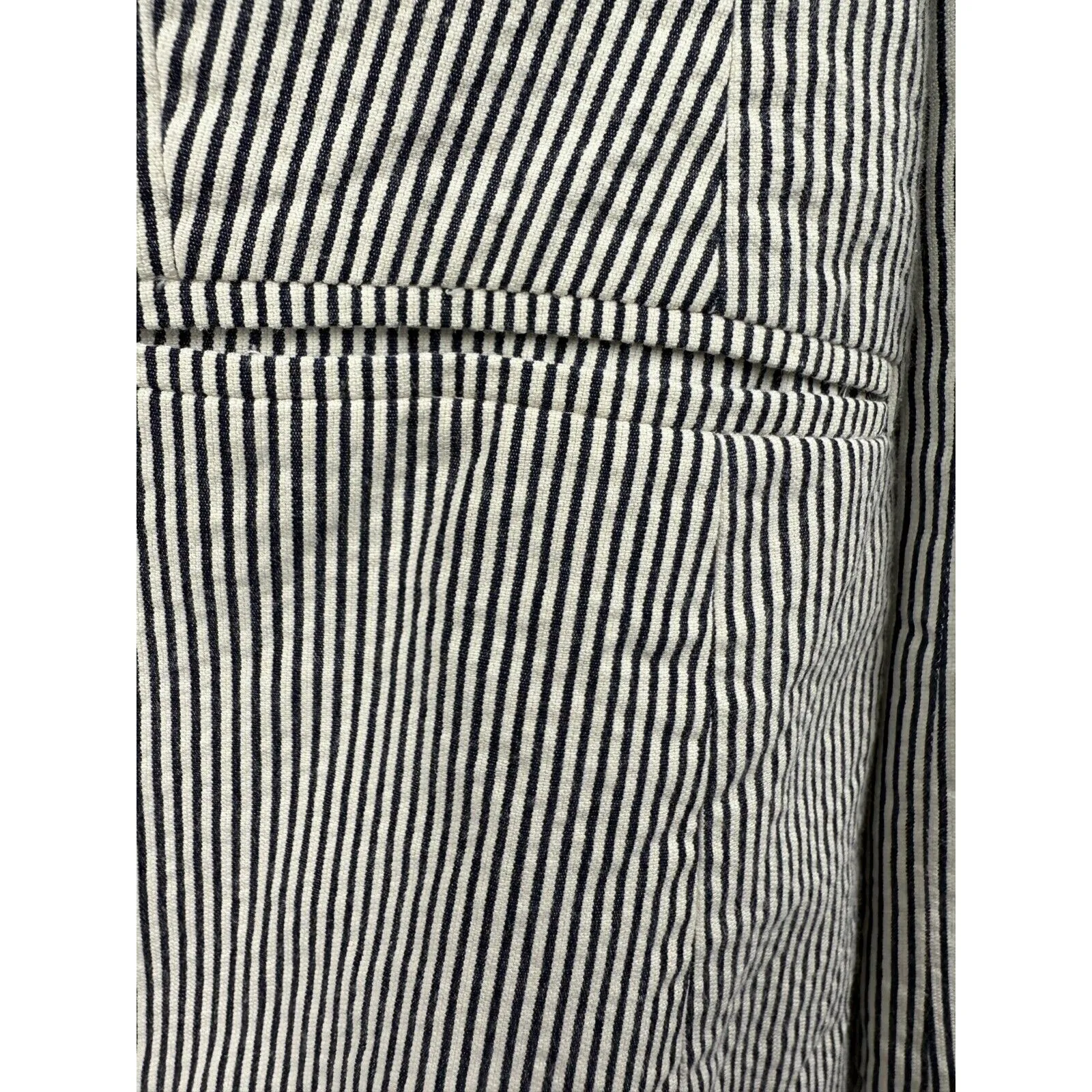 J Crew Blazer Womens Stripped Blue and White Single Button Jacket Size 6‎ Petite - Image 4