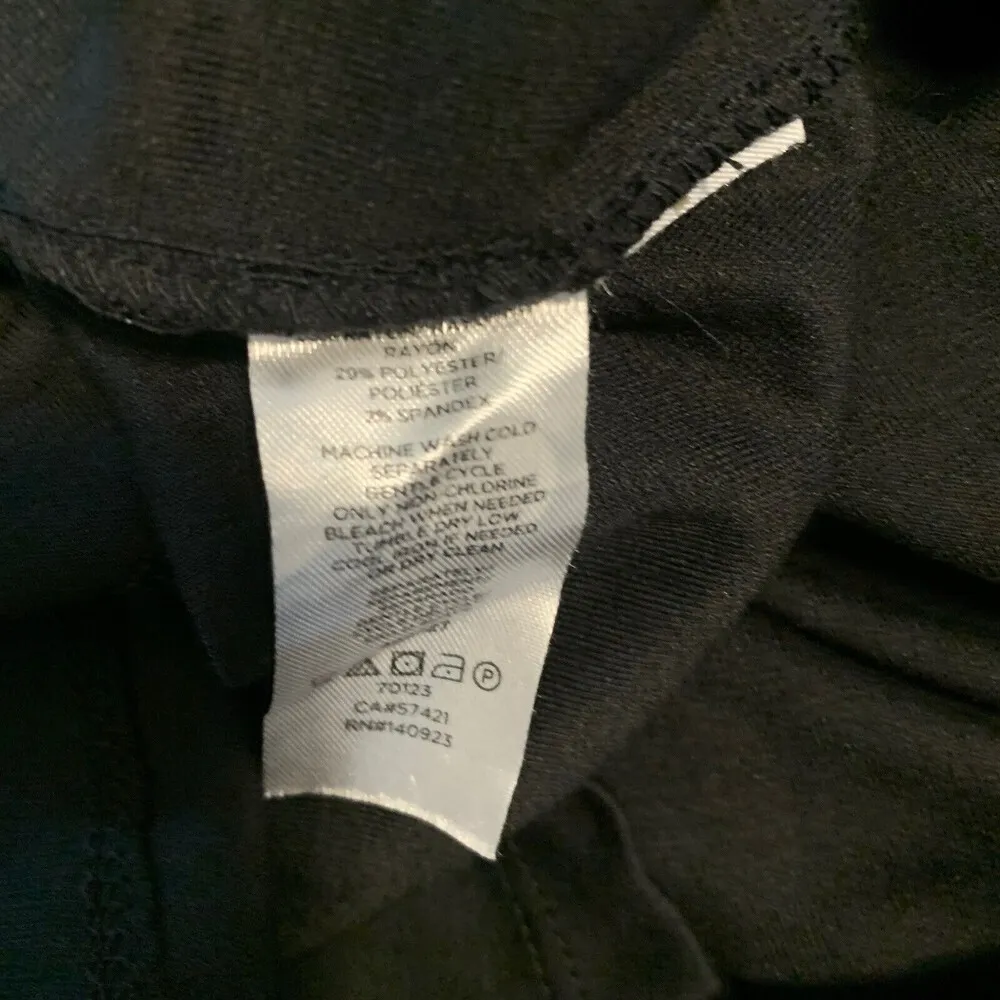 Ann Taylor LOFT Womens Size 8 Black Stretch Ruffle Sleeveless A-Line Dress - Image 5