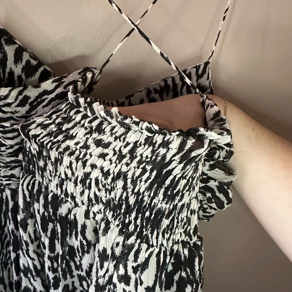 Banana Republic Animal Print Silk Dress Y2K Size Large - Image 9