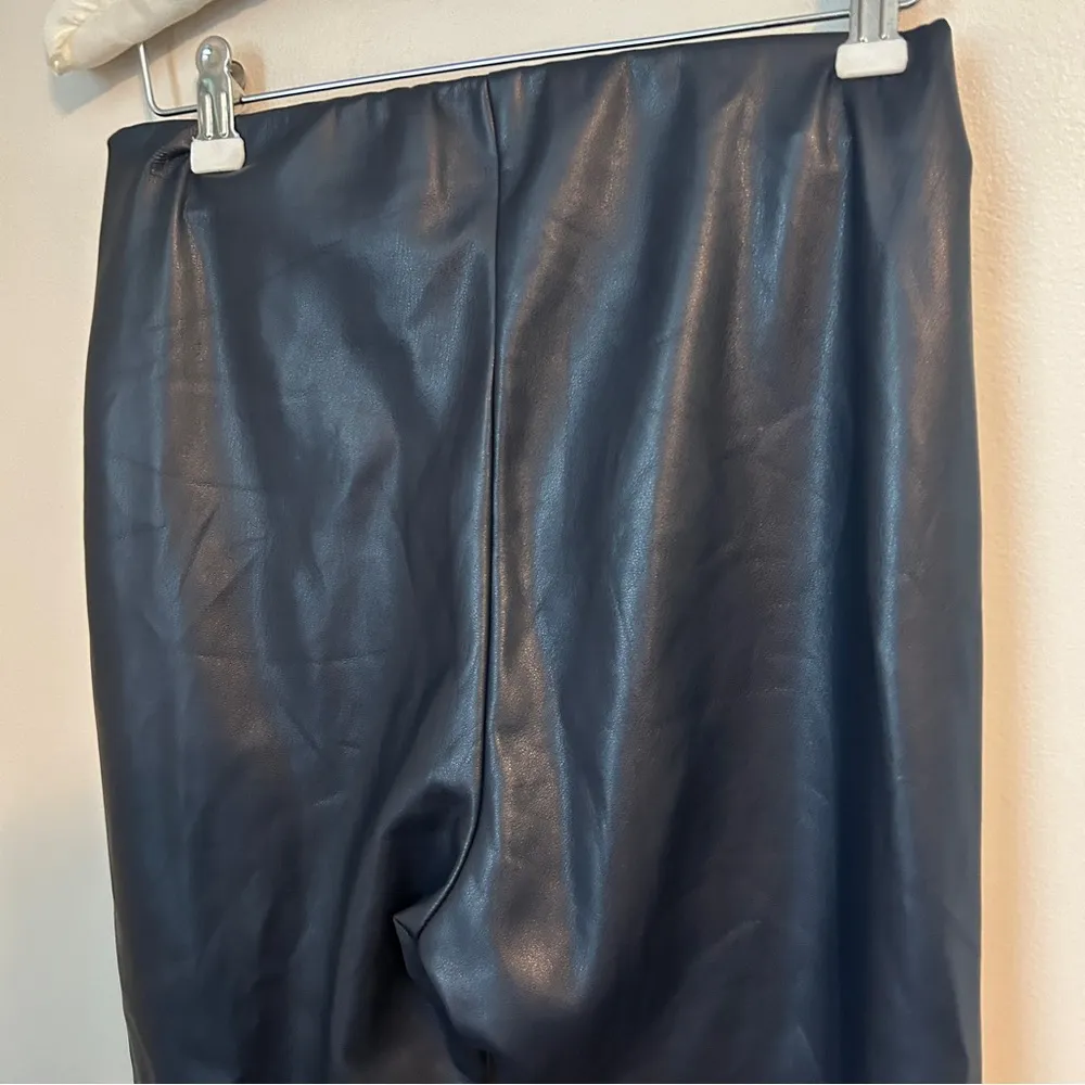 Fifteen Twenty Pants Blue Faux Leather Pants Casual Neutral High Rise Trendy - Image 7