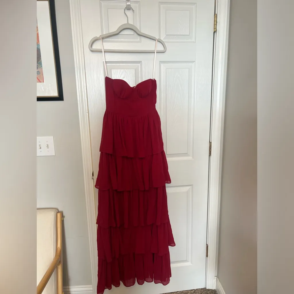 NEW Lovers and Friends Hattie Gown in Deep Red - Image 5