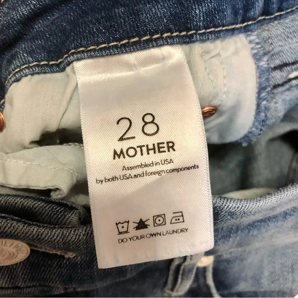 Mother Denim The Looker Ankle Fray Baby Pink Side Stripe Thunderstruck Moto sz28 - Image 13