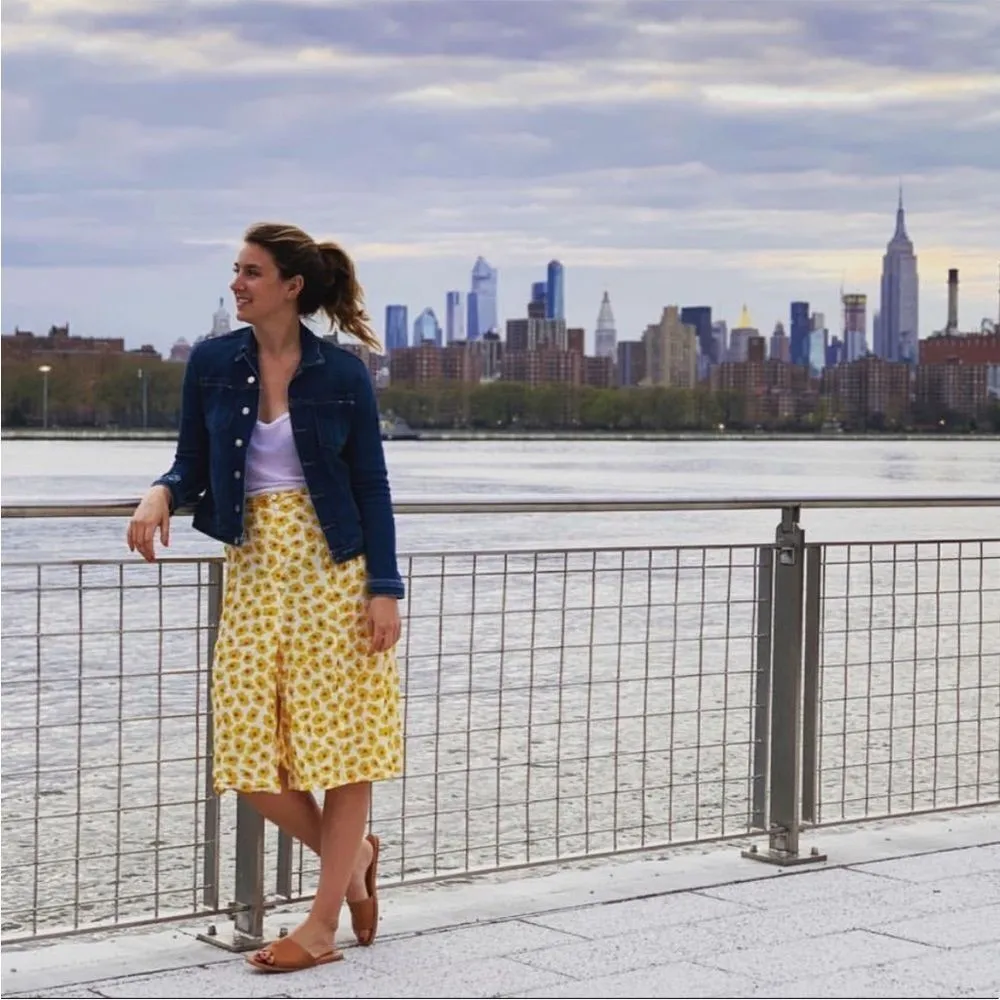 Faithful‎ the Brand Marin Midi Skirt Constance Button Front Floral 8 L - Image 4