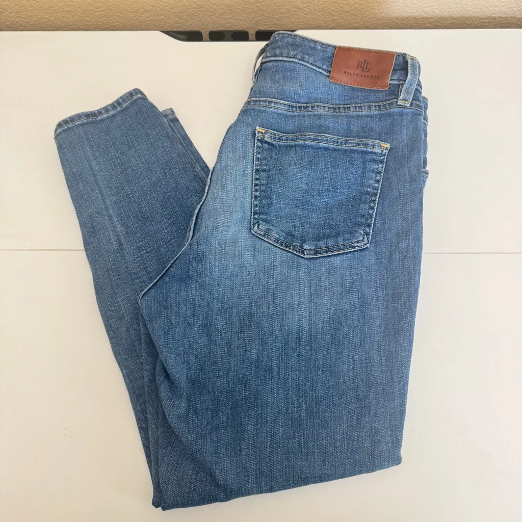 LAUREN RALPH LAUREN WOMEN'S CLASSIC ANKLE JEANS SIZE 10 Petite - Image 14