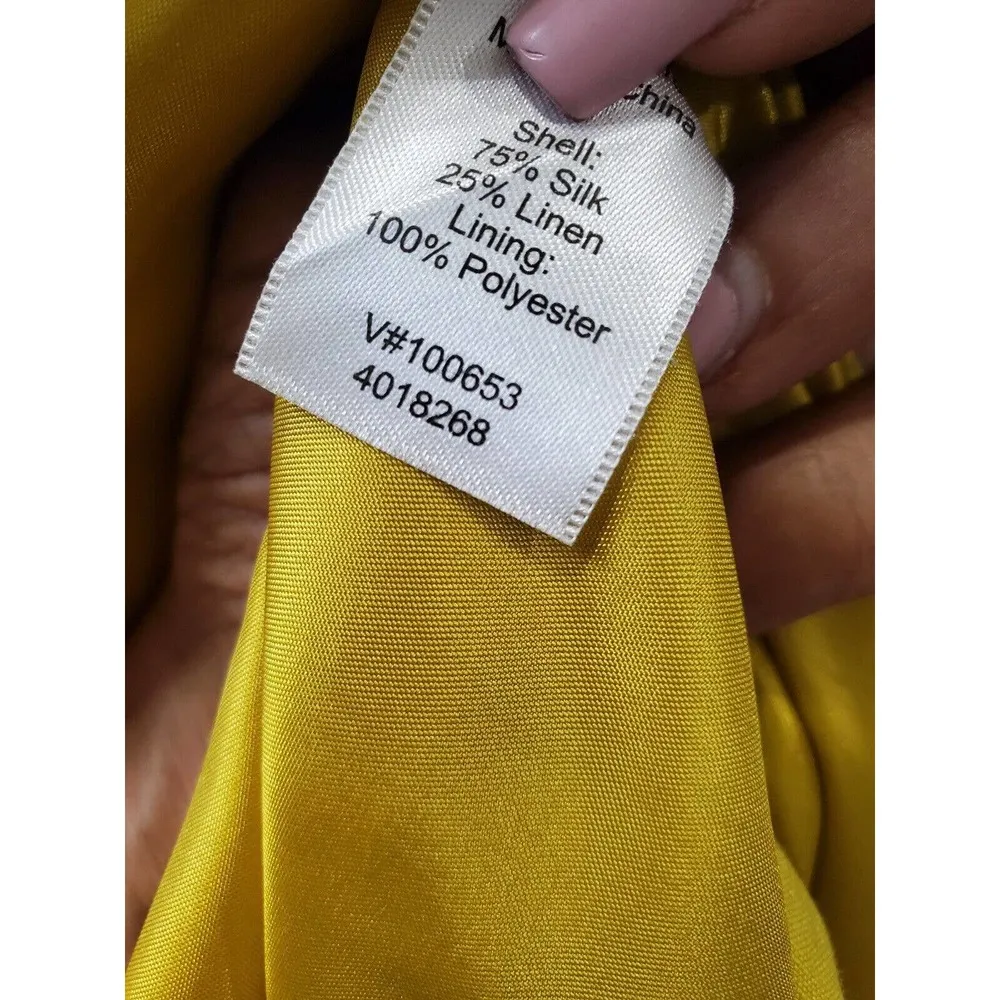 Coldwater Creeks Women's Yellow Silk Single Breasted Short Sleeve Blazer 20-22 - Image 10