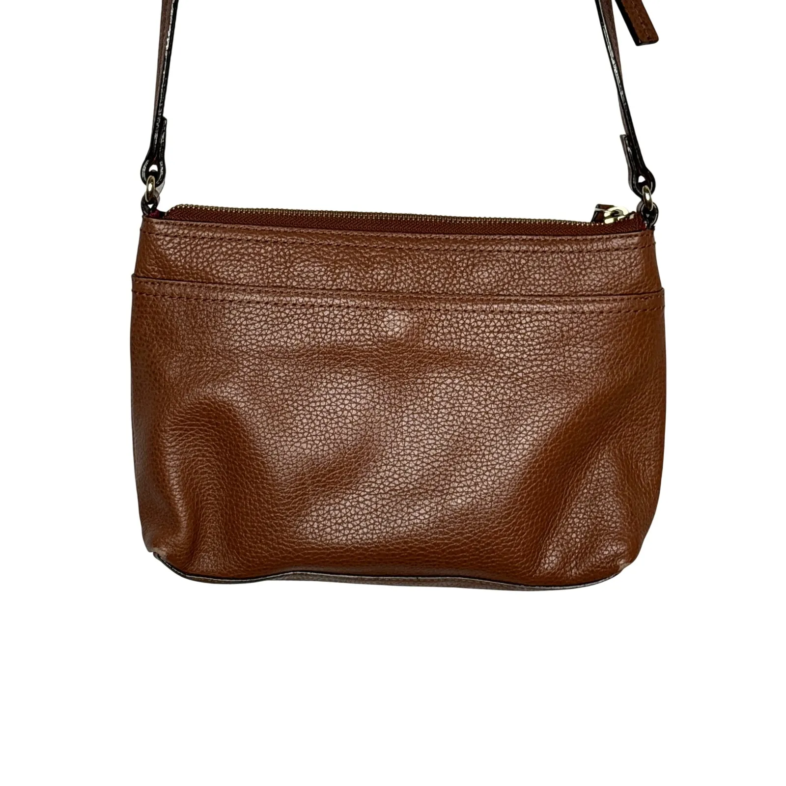 Nordstrom Brown Pebbled Genuine Leather Crossbody Bag Built-in Wallet Purse - Image 2