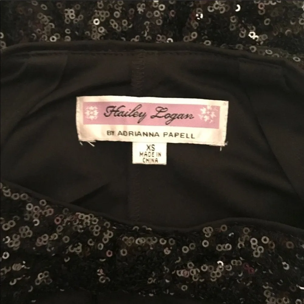Hailey Logan by Adrianna Papell Black Sequin Dress XS - Image 4