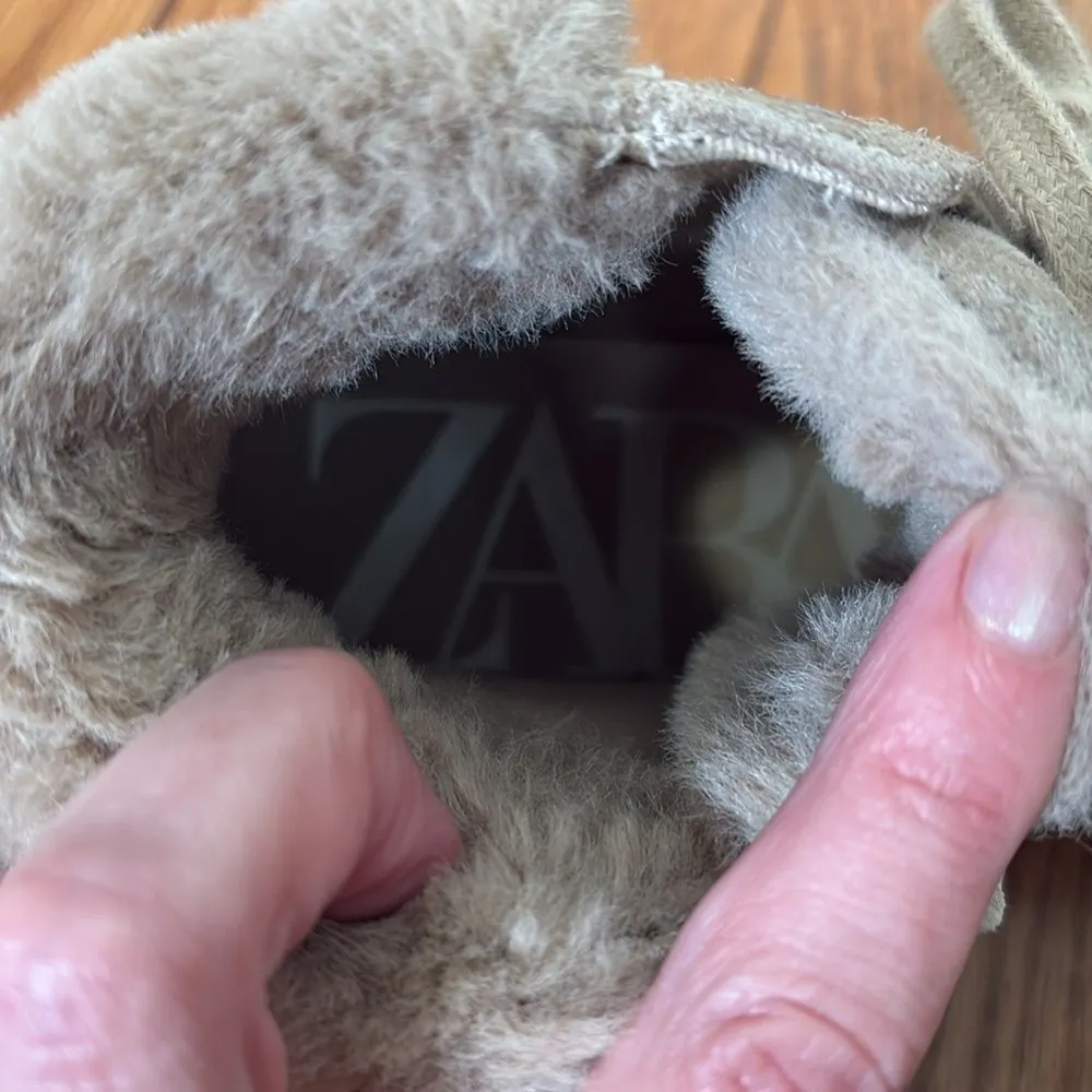 Zara Sand Suede Leather Faux Fur High Top Trainers shoes‎ EU39 - Image 11