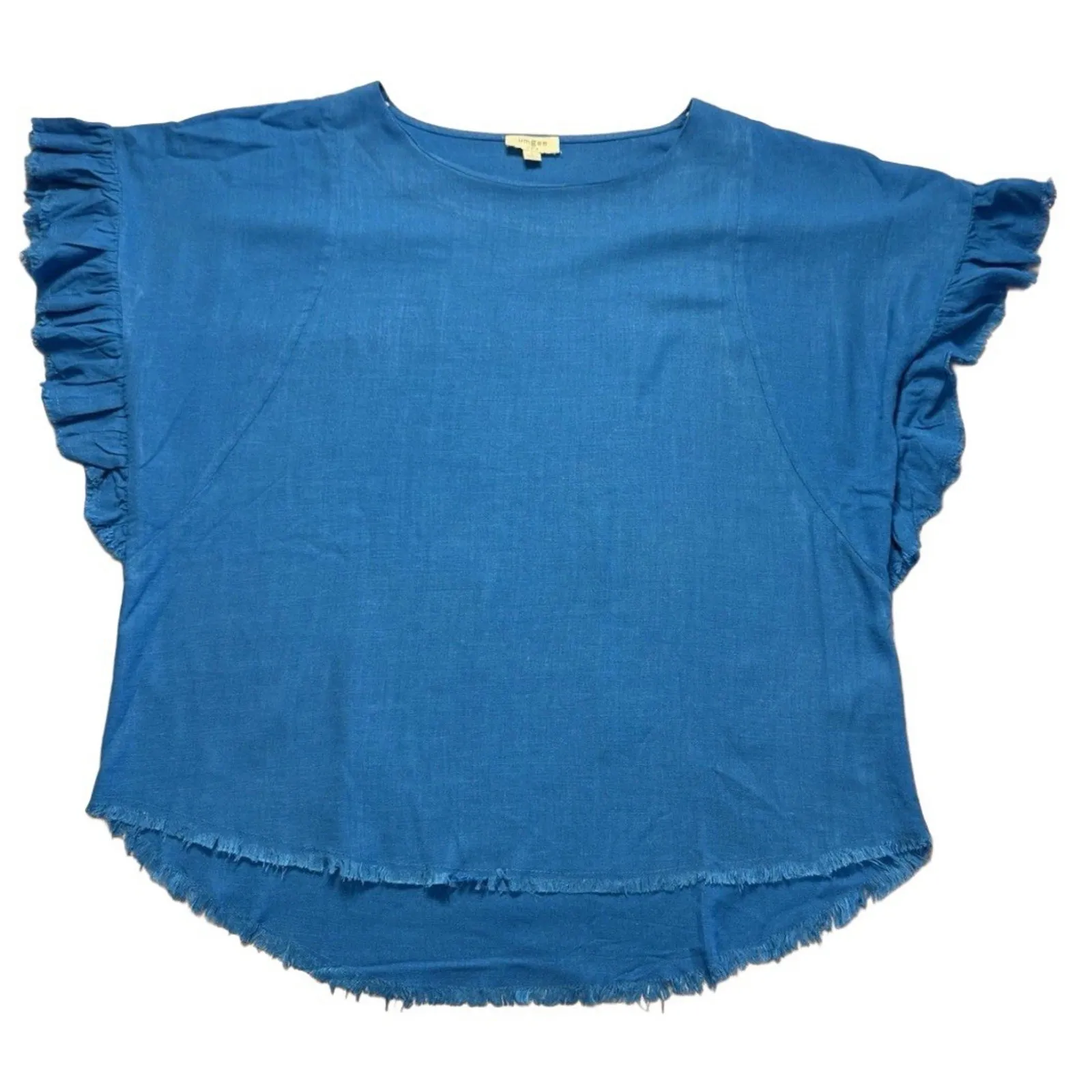 UMGEE LINEN TOPS BUNDLE Ruffle Cap Sleeve Raw Hem Boho Boxy Vacation Resort Lg‎ - Image 5