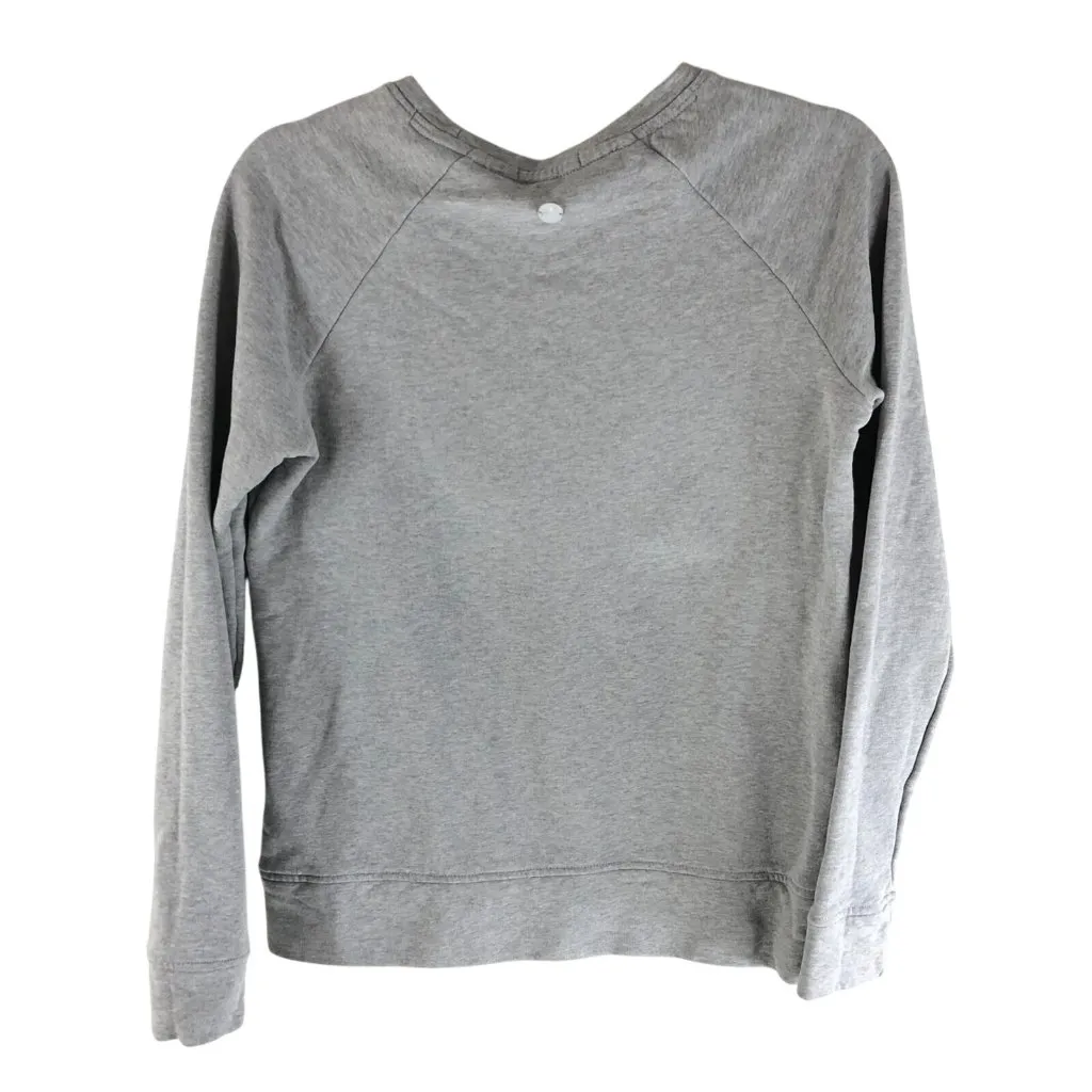 Barbour Womens Sweatshirt Pullover Crew Neck Lighthouse Heathered Gray US 4 - Image 2