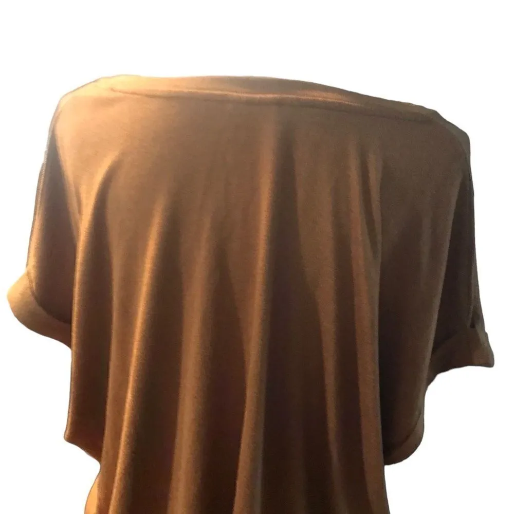 Mod Ref Large Rust Color Road Curve V Neck Blouse - Image 10
