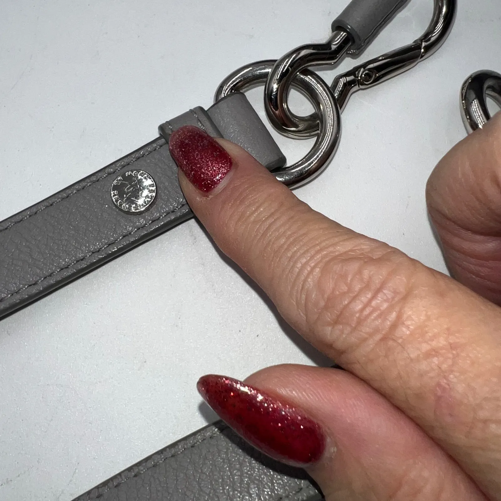 Marc by Marc Jacobs Gray Leather Shoulder Bag Crossbody Hobo Designer Purse - Image 12