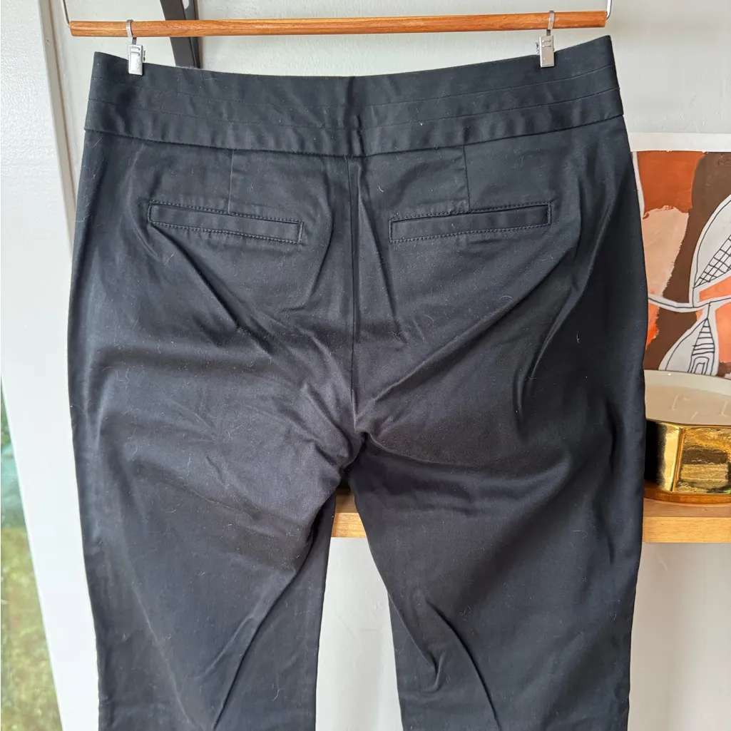 Banana Republic Black Stretch Cotton Bootcut Flare Dress Pants Button Detail 0P - Image 5