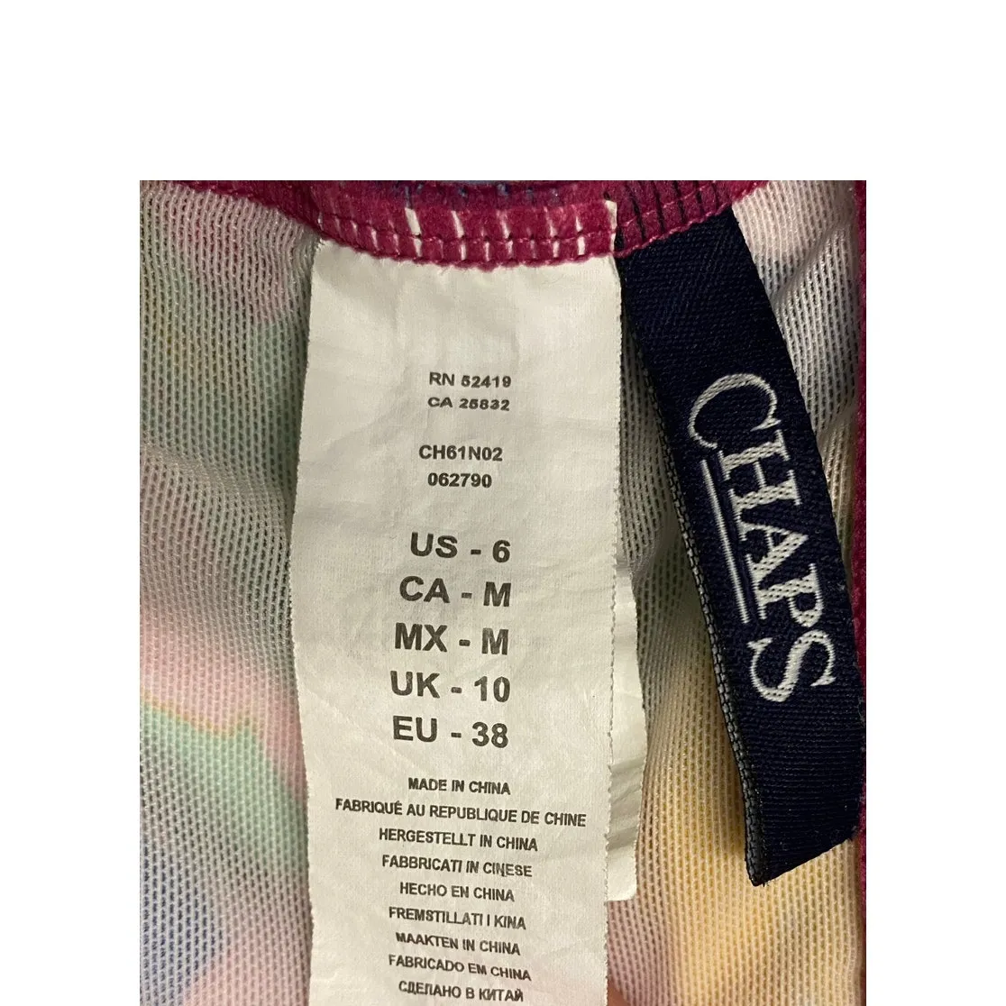 Chaps‎ One Piece Halter Roused Skirted Floral Swimdress Pink Blue Green Size 6 - Image 6