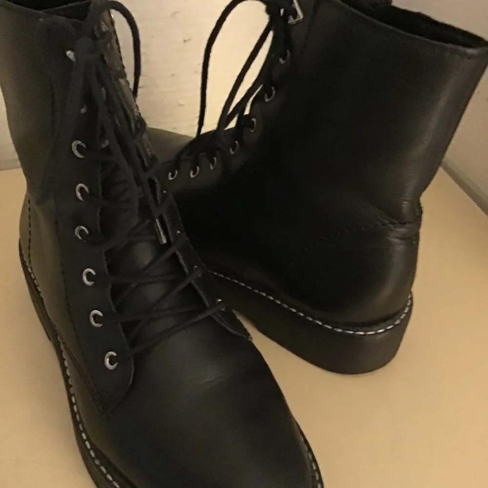 Schutz women black leather Combat boots US 5.5 Euro 35.5 - Image 12