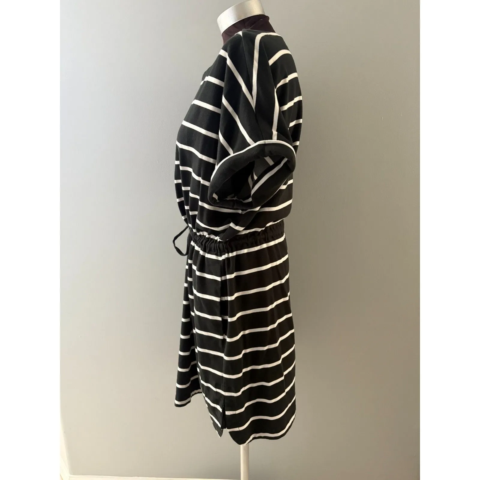 Tommy Bahama Sombra Dress Size XL Black White Stripe Nautical Beach Tie Waist - Image 5