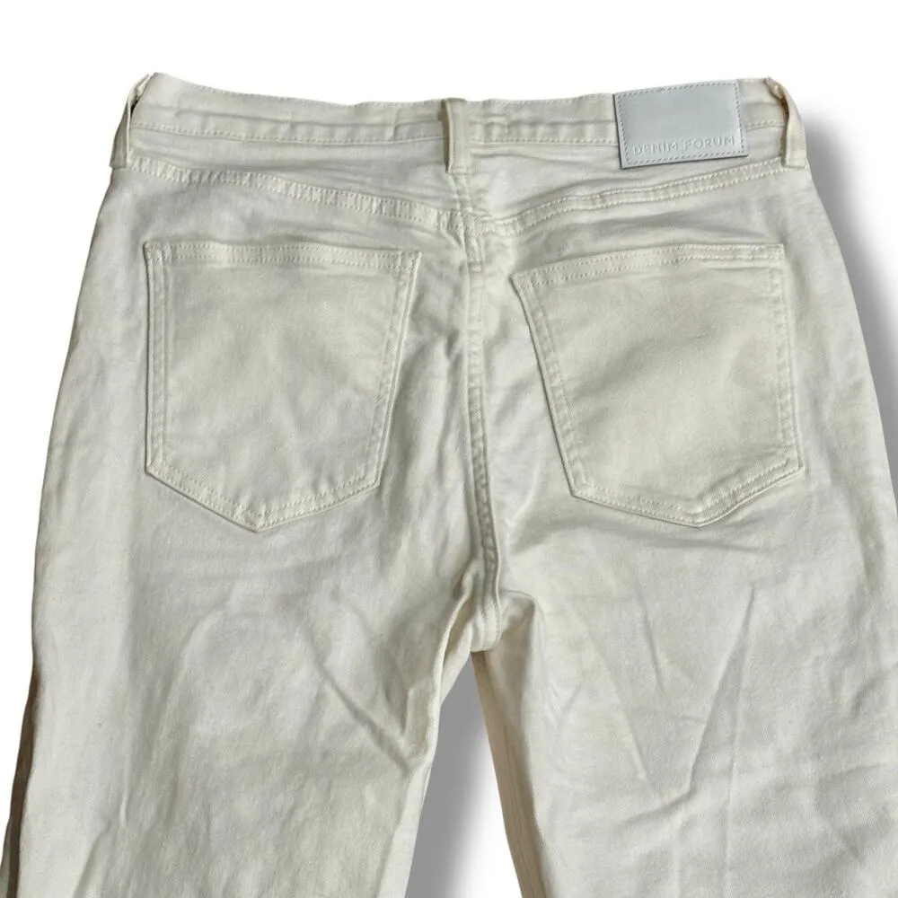 Aritzia Denim Forum Twiggy High Rise Flare White Jeans Size 28L - Image 4