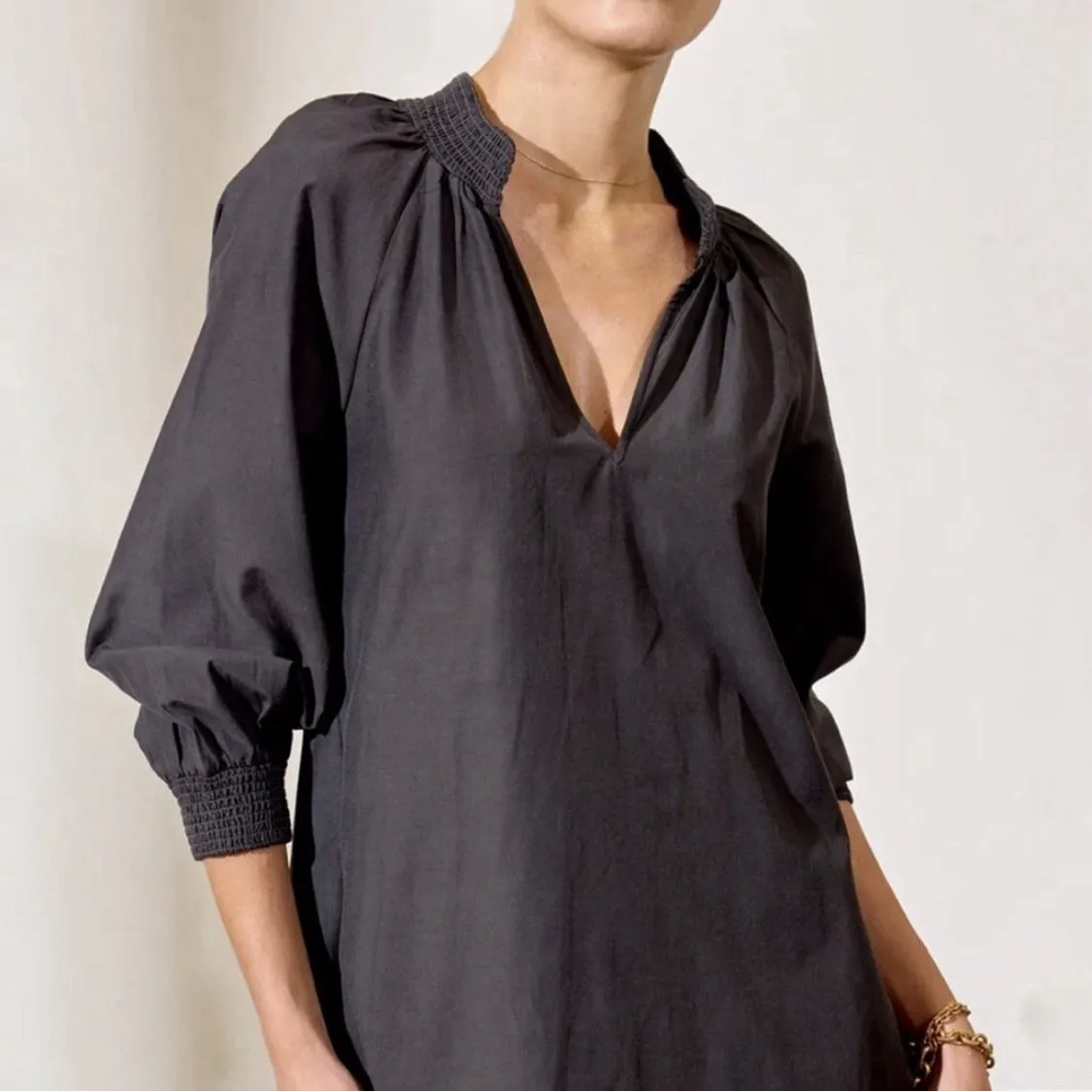 Brochu Walker Amaia Mini Dress Size XS Gray Smocked Minimalist - Image 2