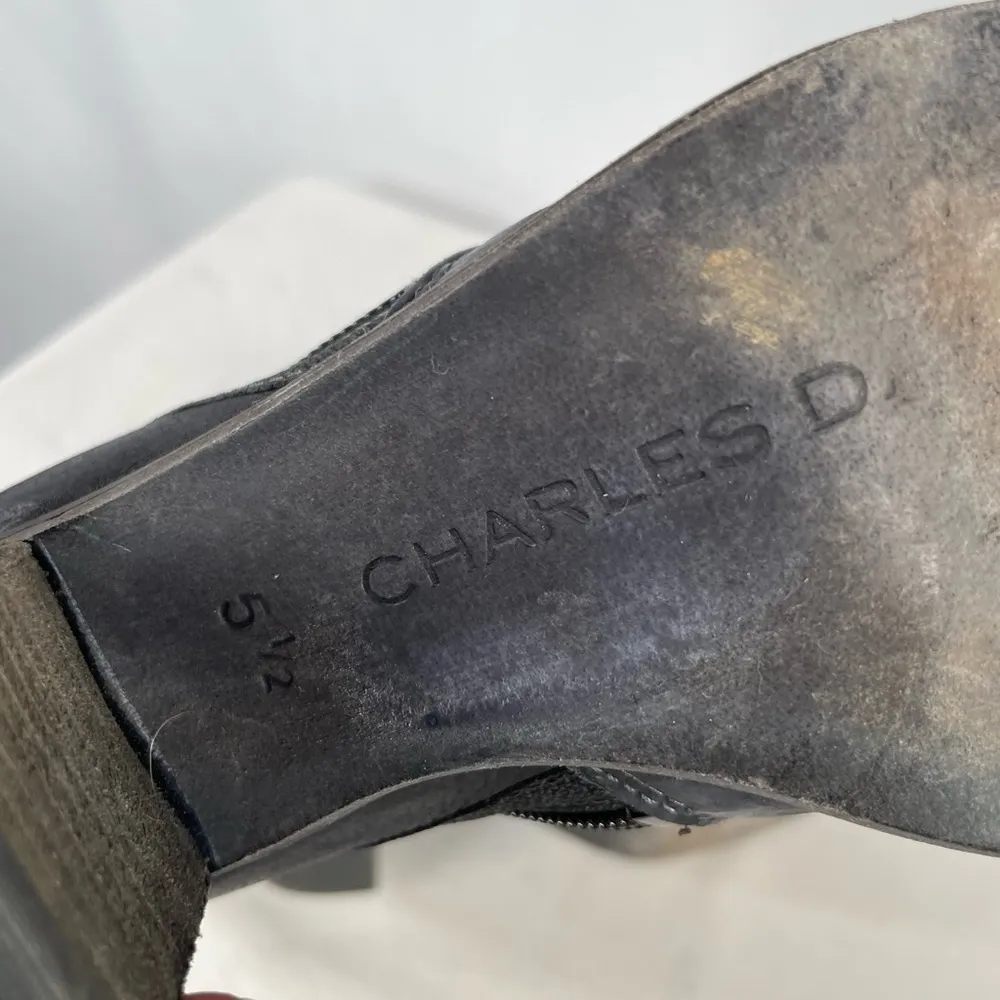 Charles David Leather‎ Zipper Ankle Booties in Grey Size 5.5 - Image 5